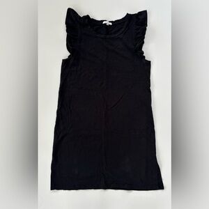 Z Supply Black Ruffle Blakely Mini Length Dress 100% cotton Size Large